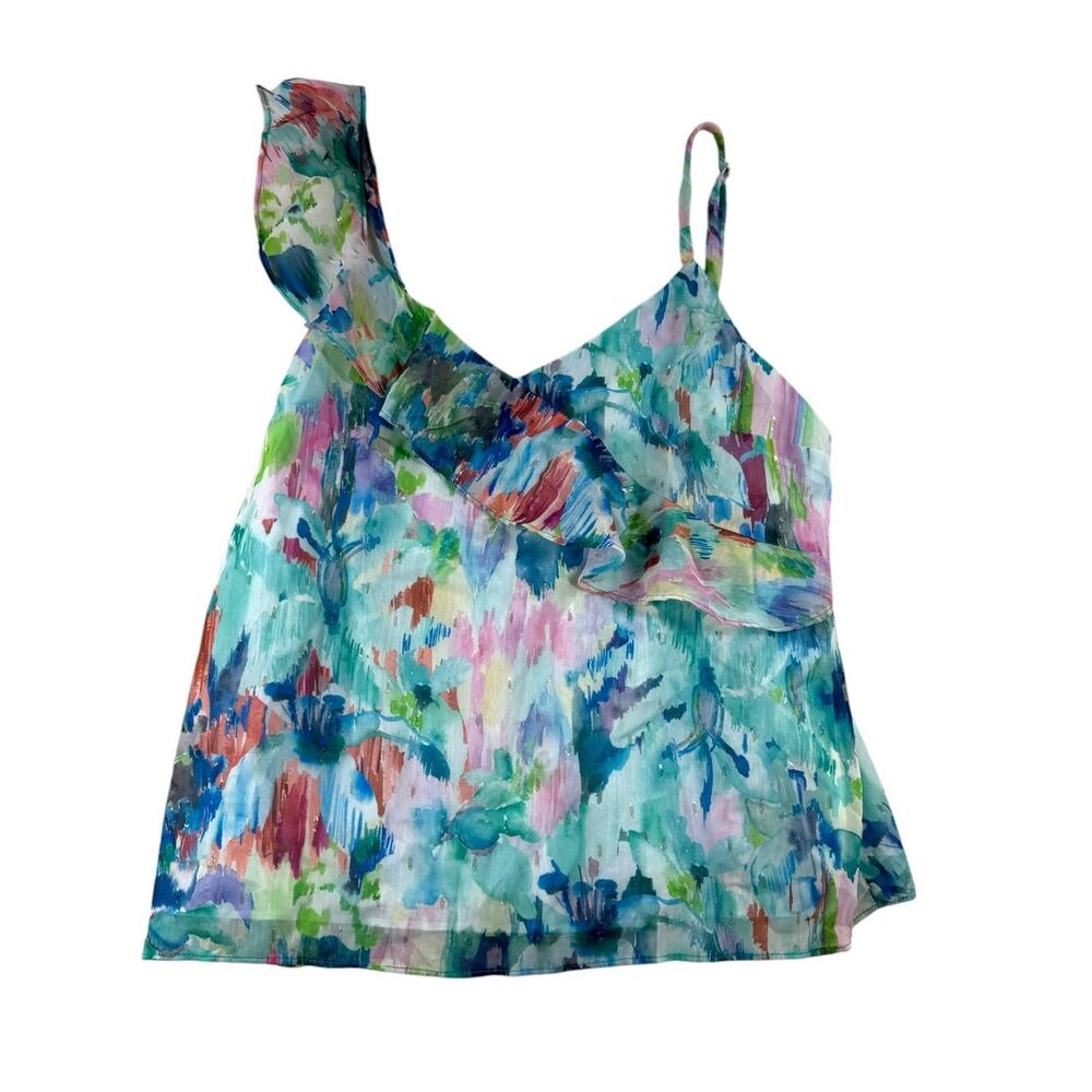 Willa Story Phoenix Floral Blouse XS Watercolor Print Sleeveless Tank Top NWT